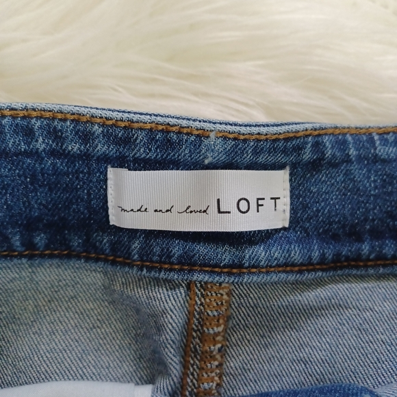 {LOFT} Denim Button Front Skirt - Picture 2 of 4